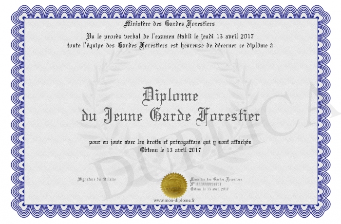 diplome garde forestier